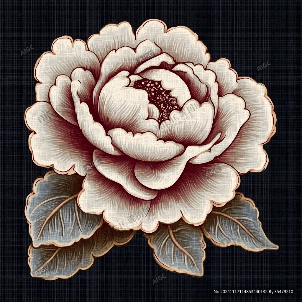 国潮牡丹花