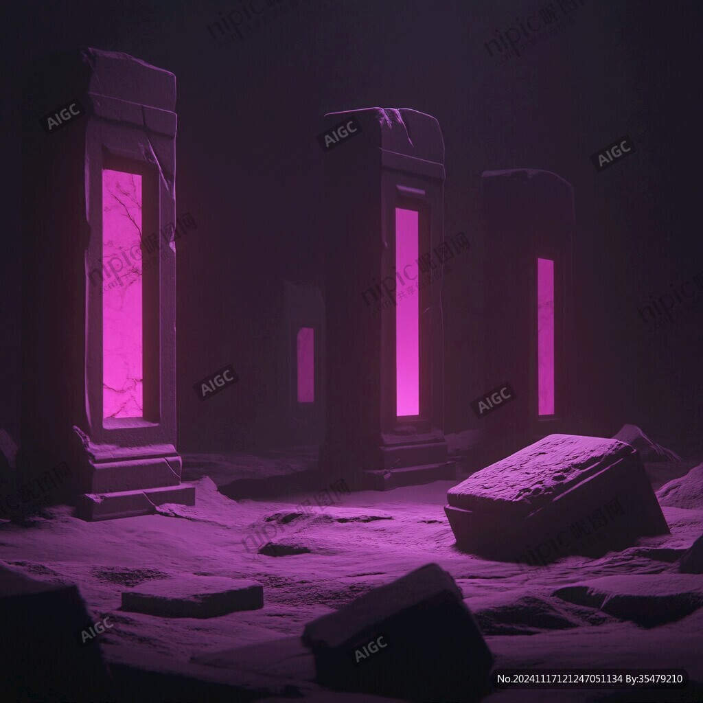 粉红色的幻想外星建筑与大窗户