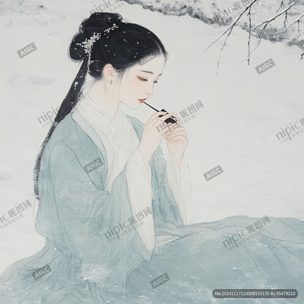 工笔少女