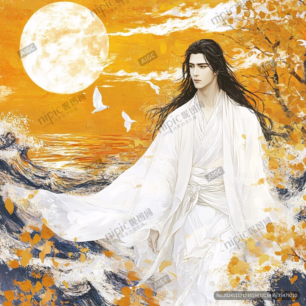 古风立绘美男插画图案