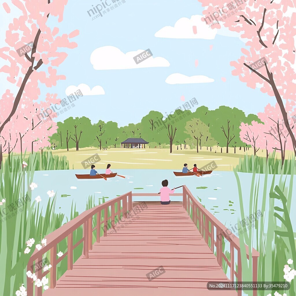 湿地公园插画