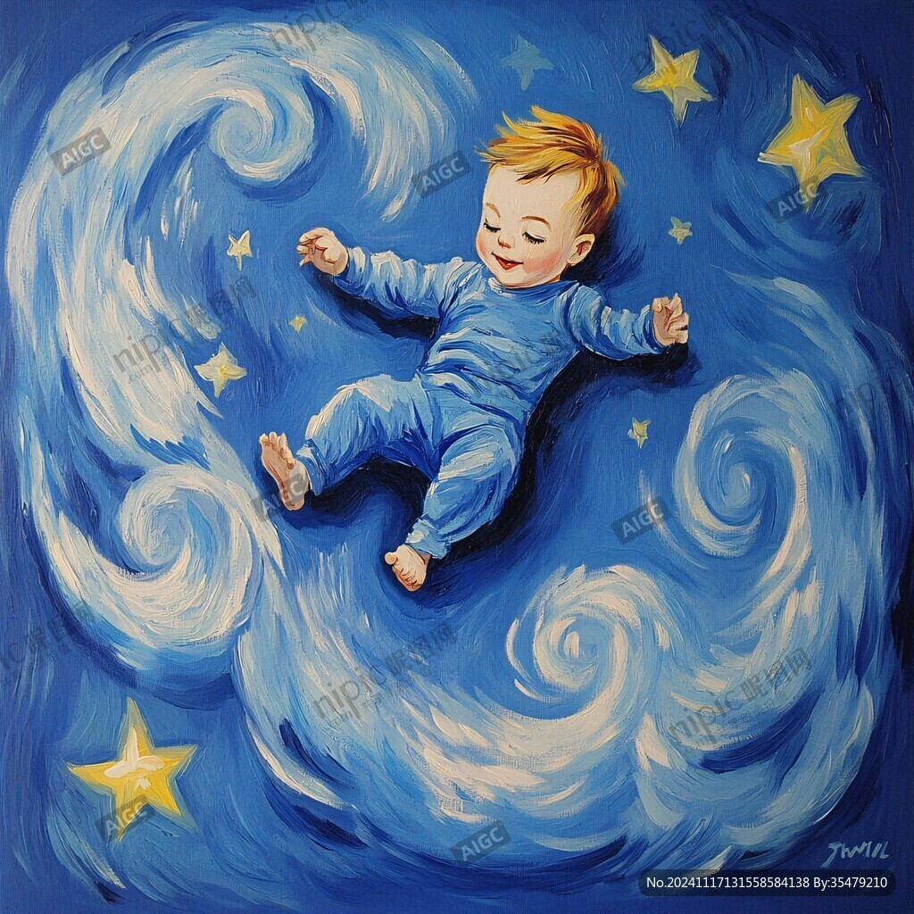 儿童晚安插画