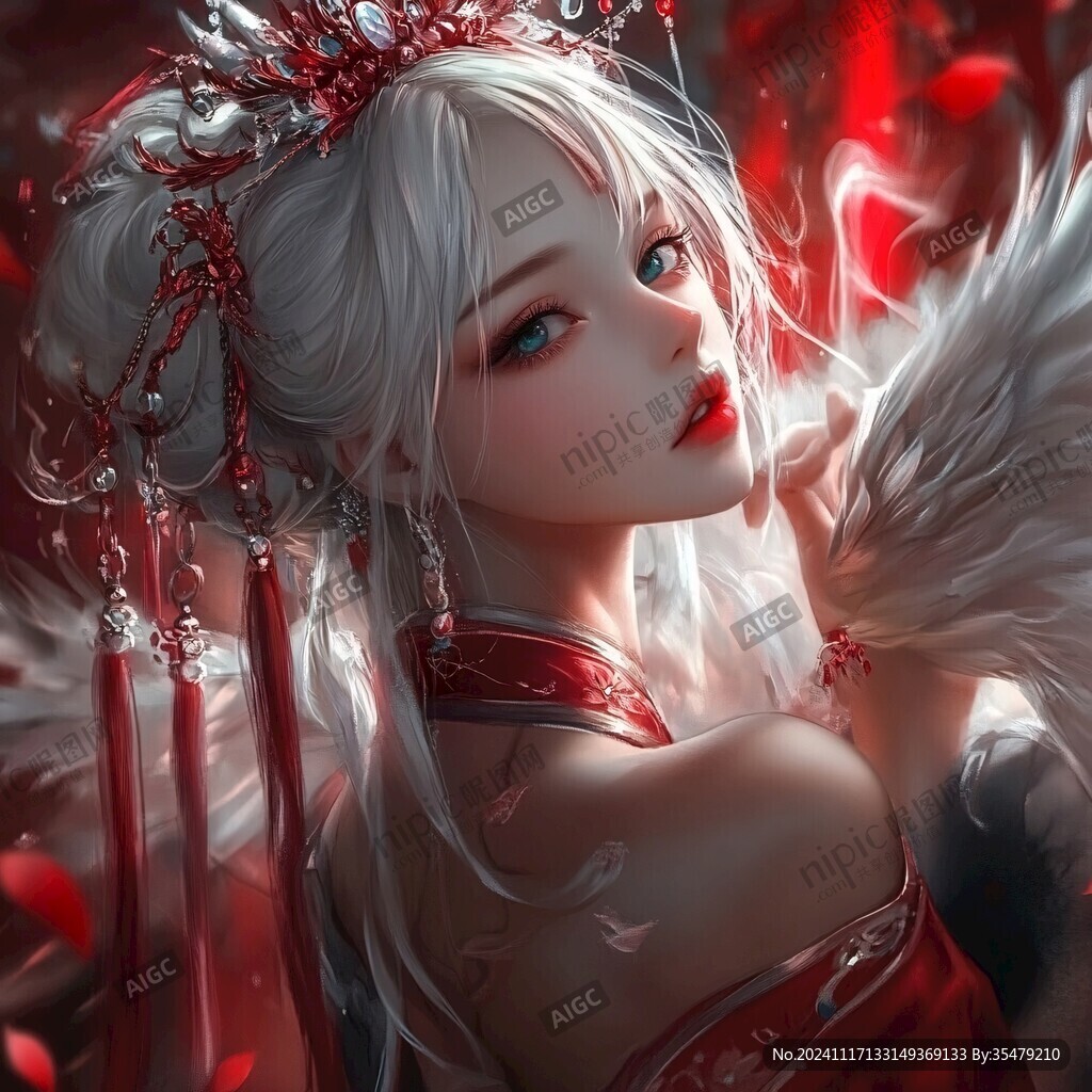 红衣少女设计古风