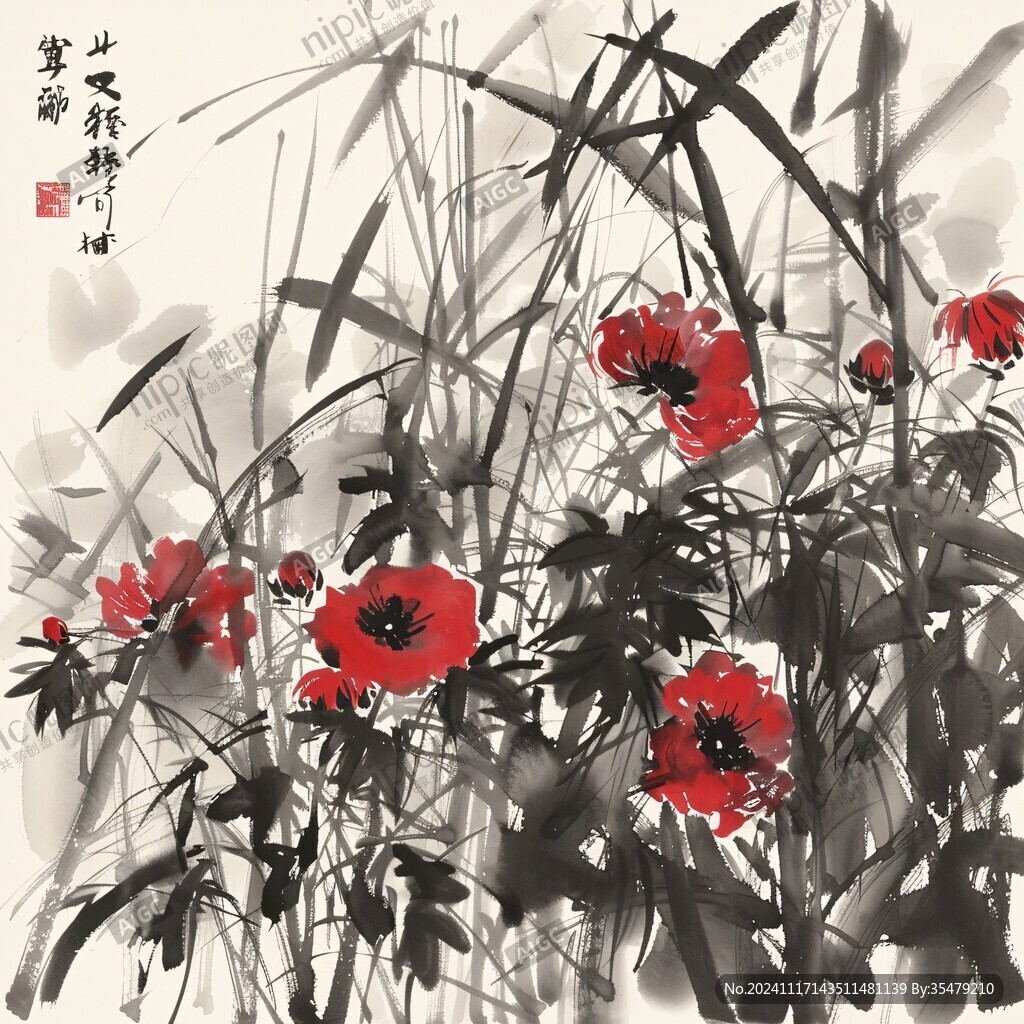 写意蜀葵
