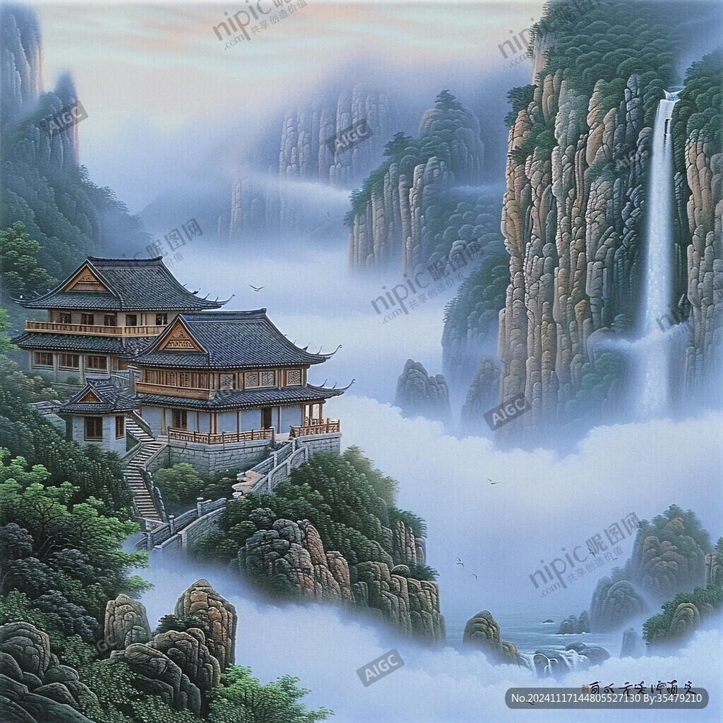 3d工笔山水图