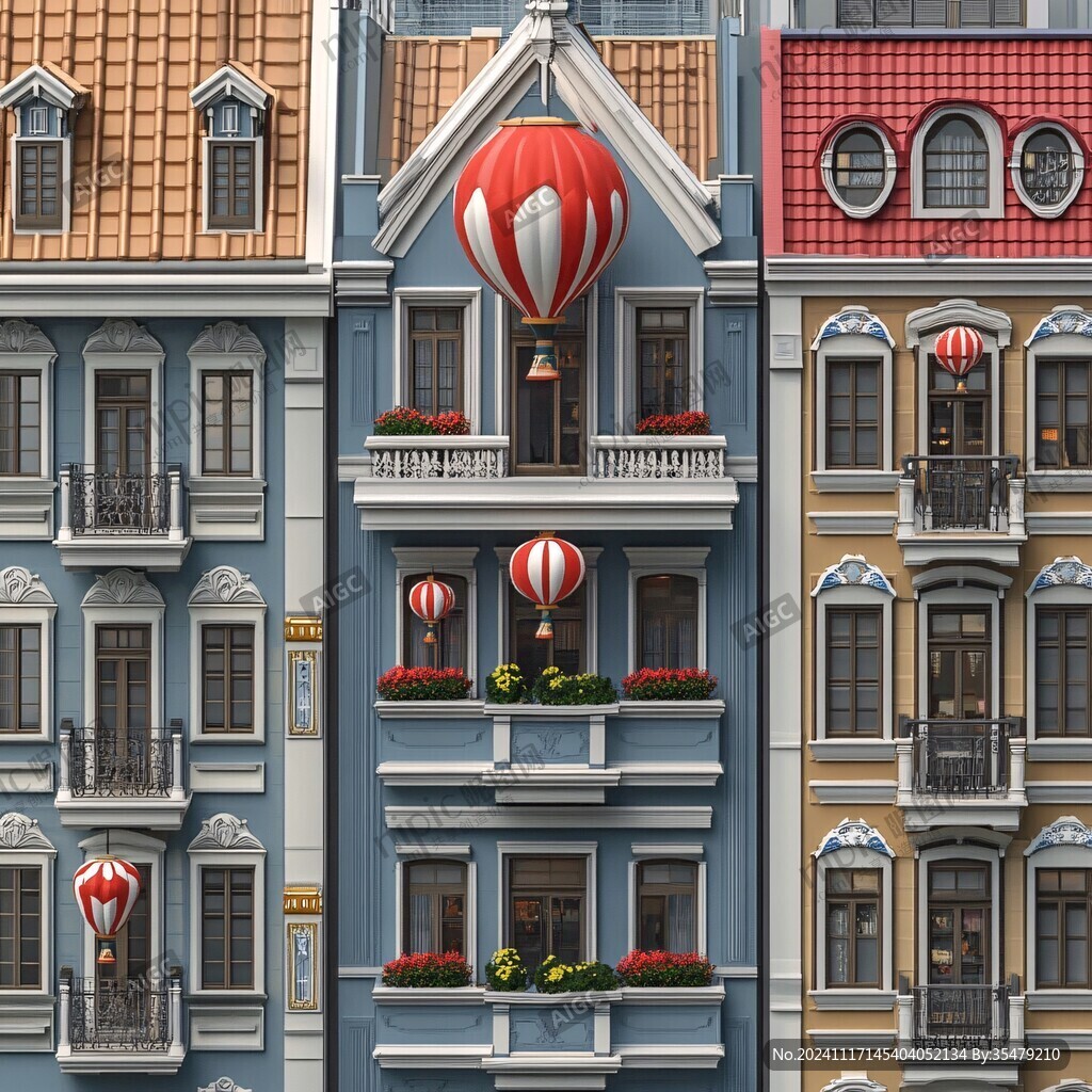 骑楼建筑插画