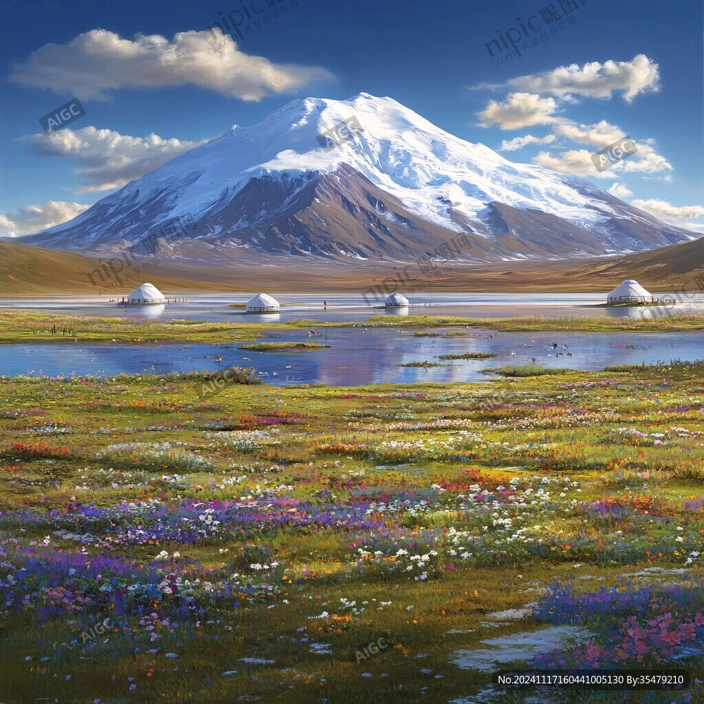 雪山草地荒漠
