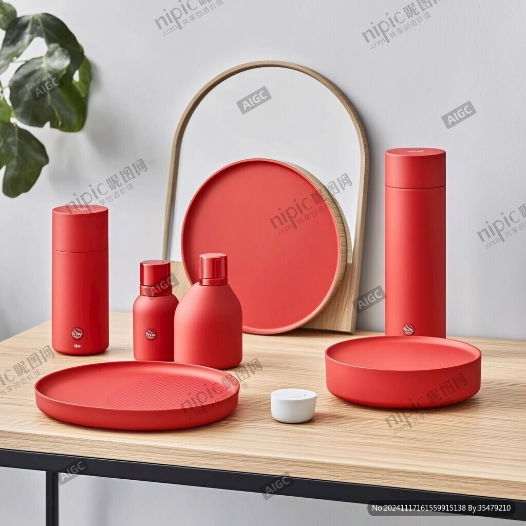 红色系餐具