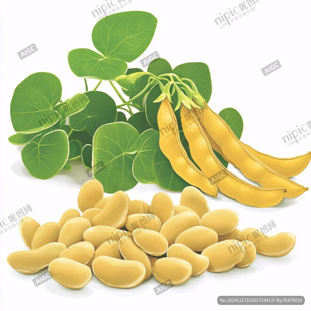 手绘黄豆素材