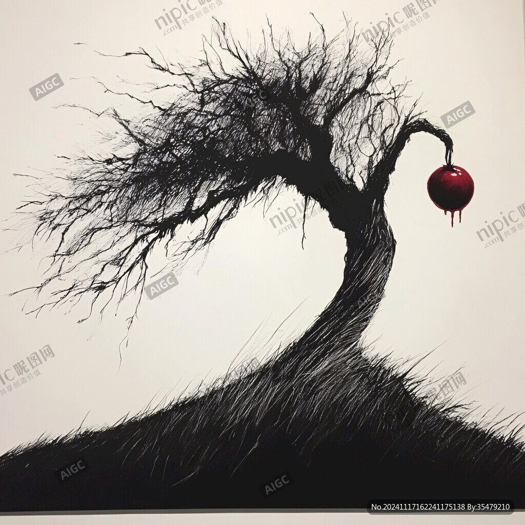 枯枝艺术画