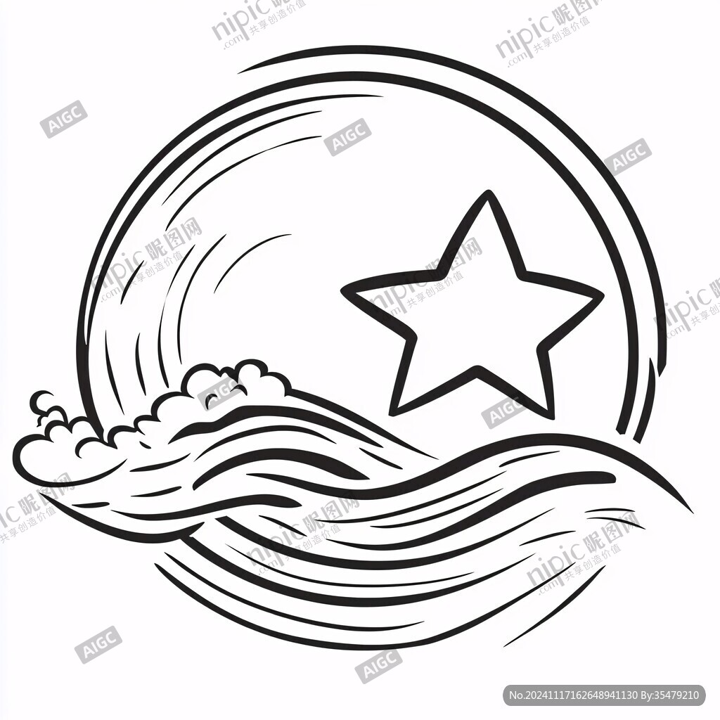 激浪简笔画