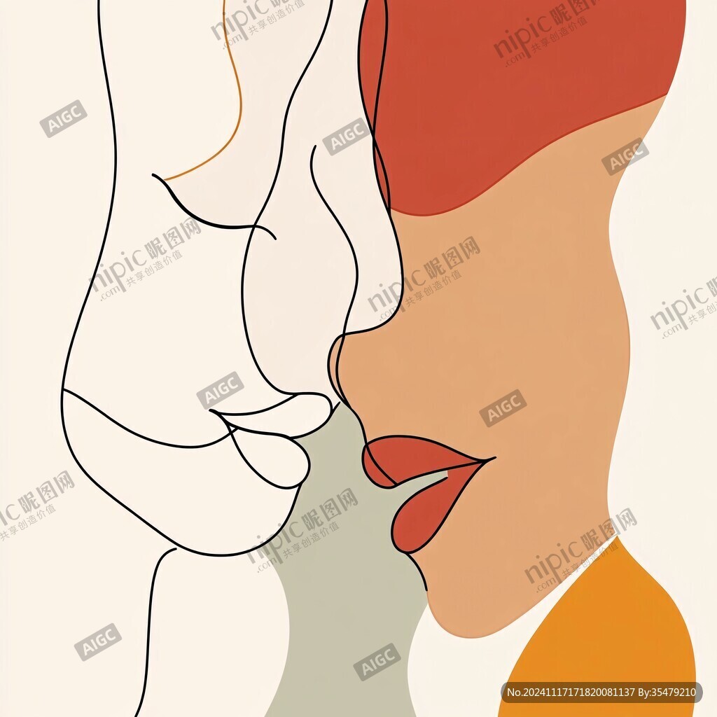人脸色块拼接装饰画