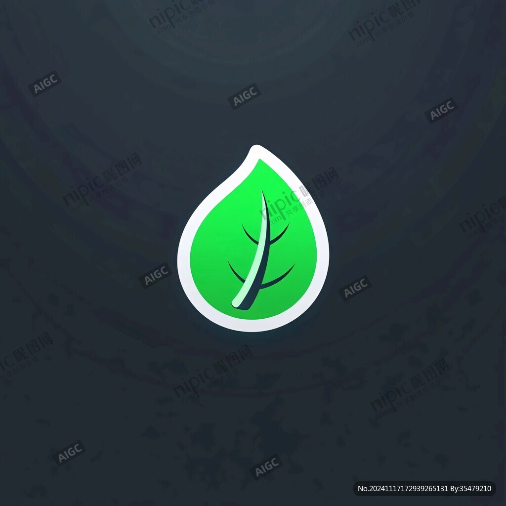 树叶水滴logo