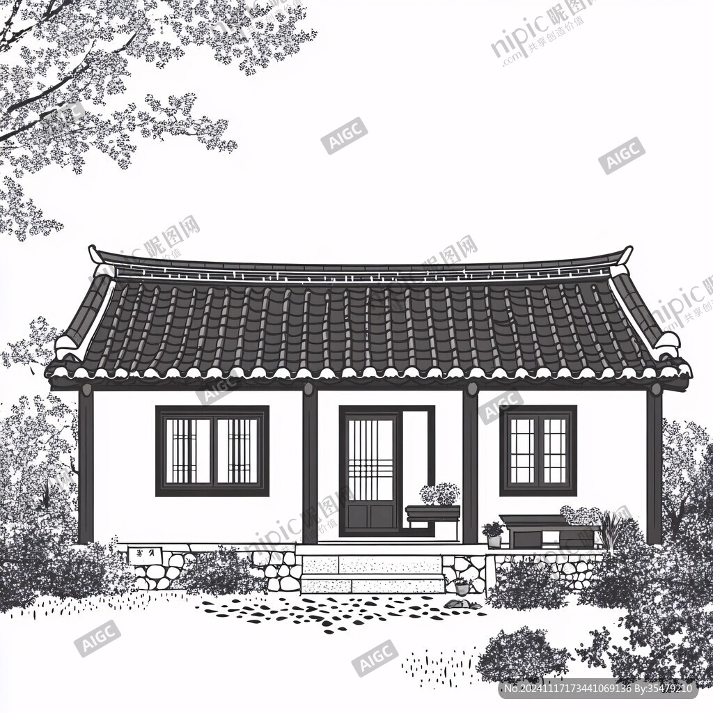 现代青瓦房