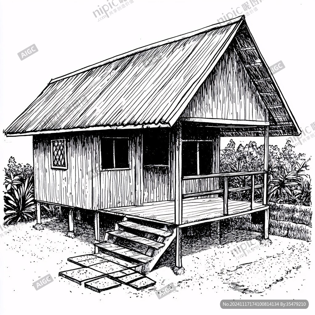 手绘小木屋