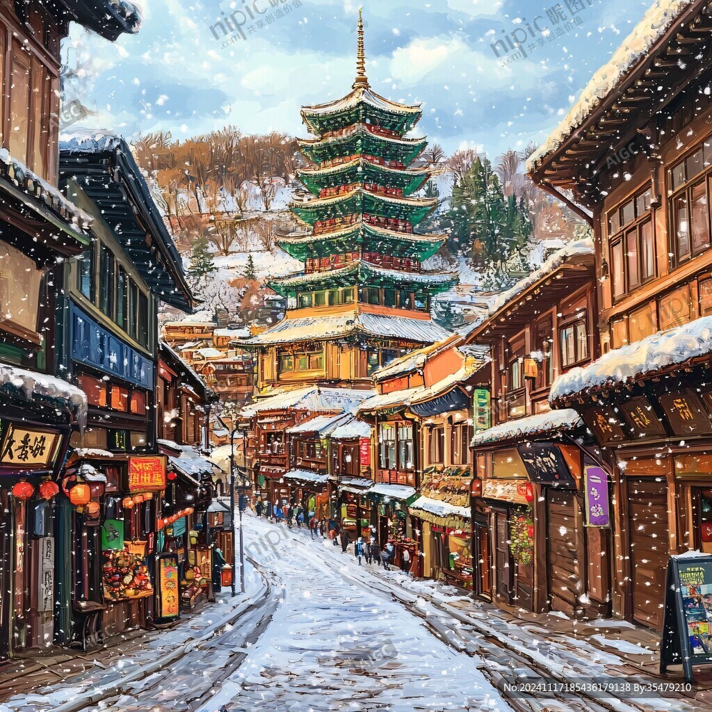 古代冬天街市
