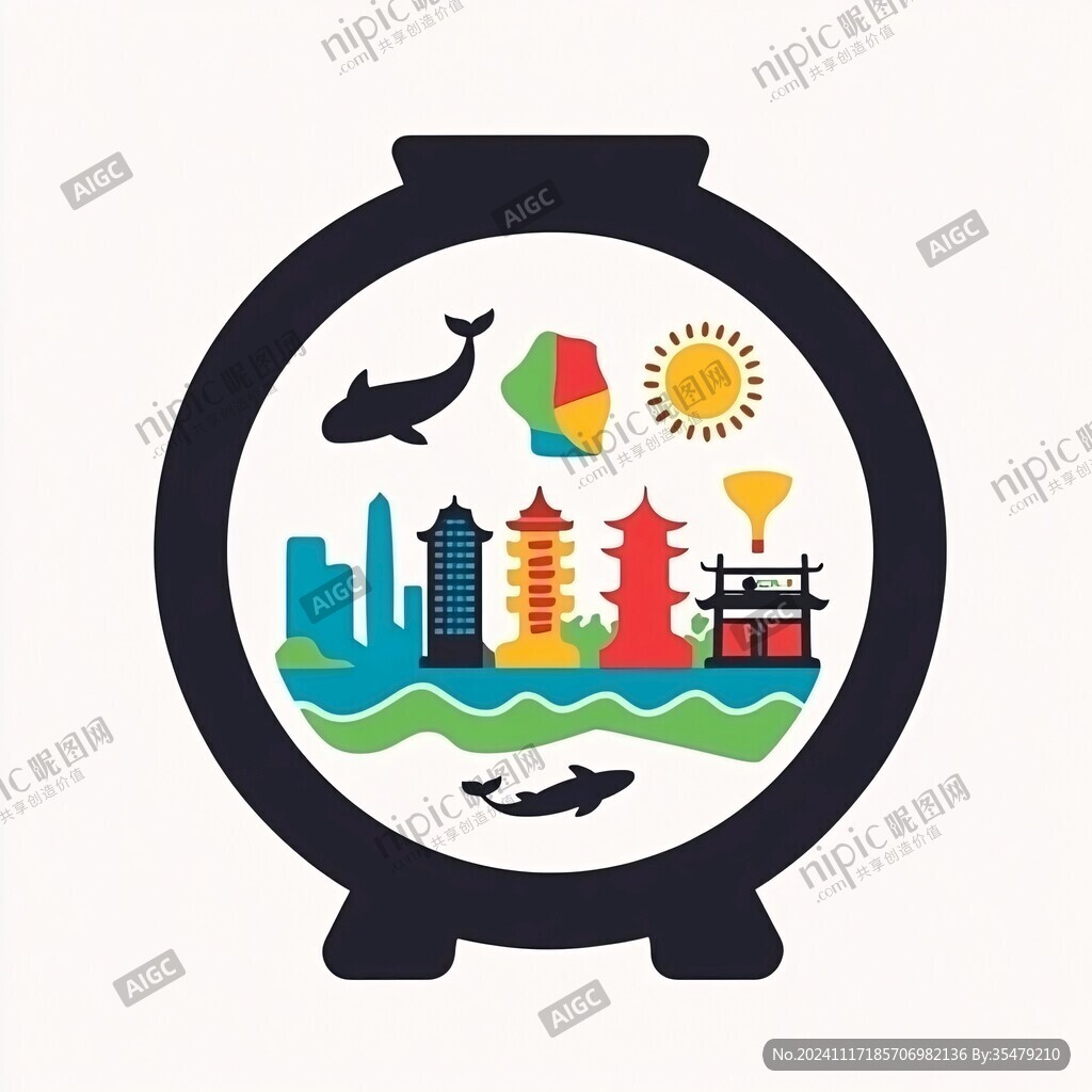 宁夏城市剪影插画