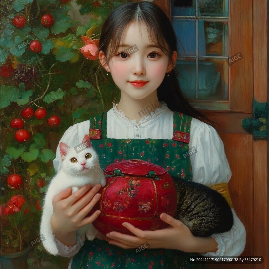 油画少女