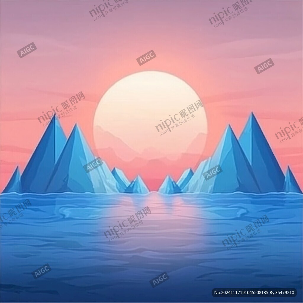 冰山风景画