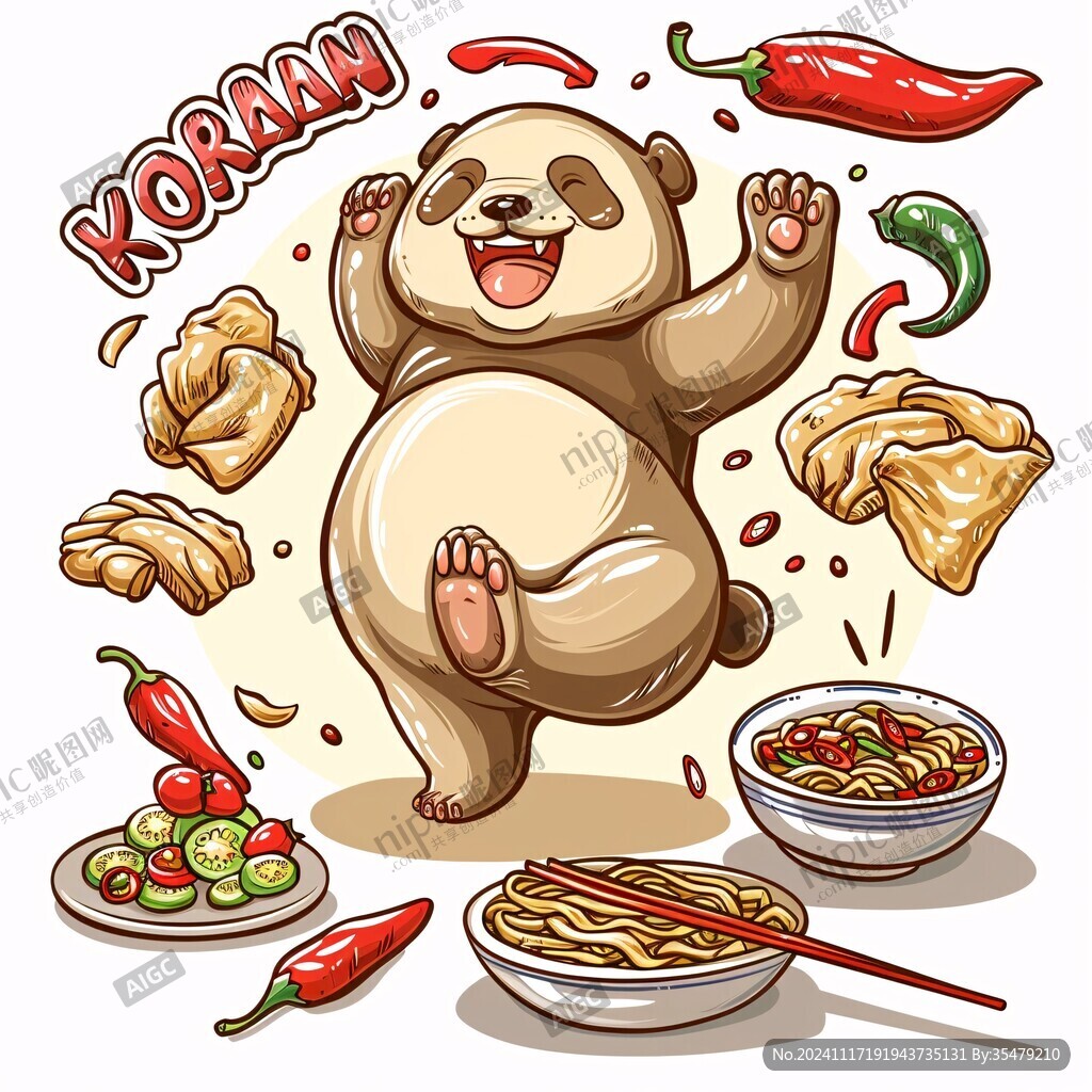 手绘胖胖熊