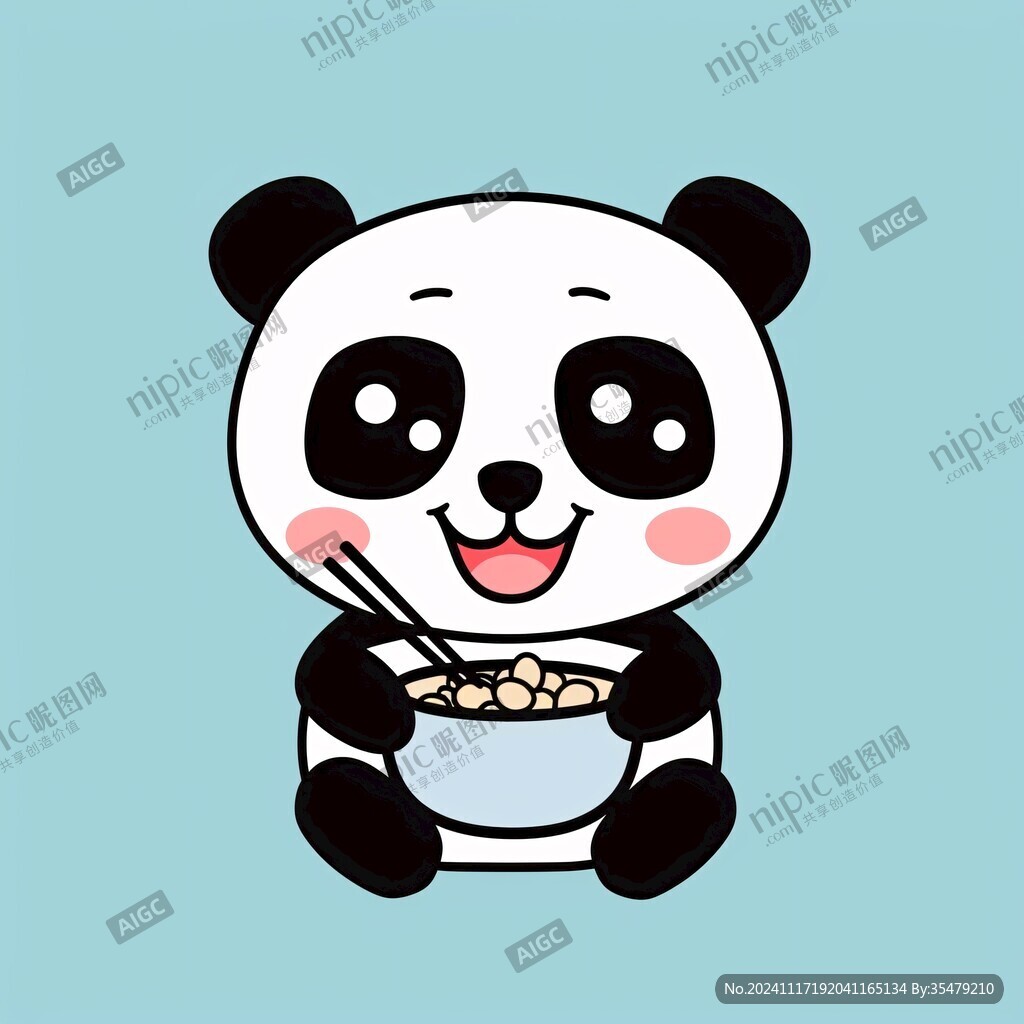 吃面条的熊猫