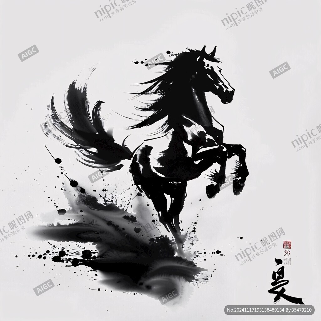 骏马水墨
