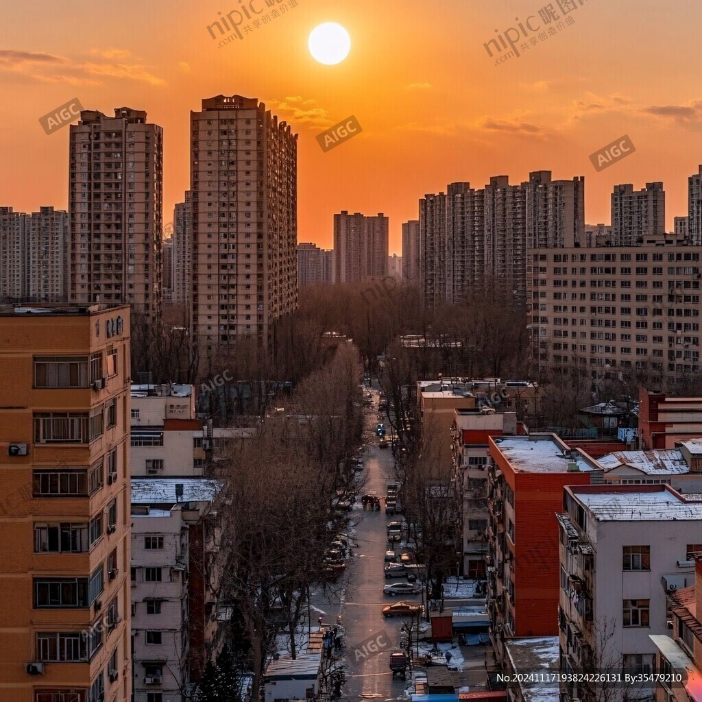 雪后夕阳
