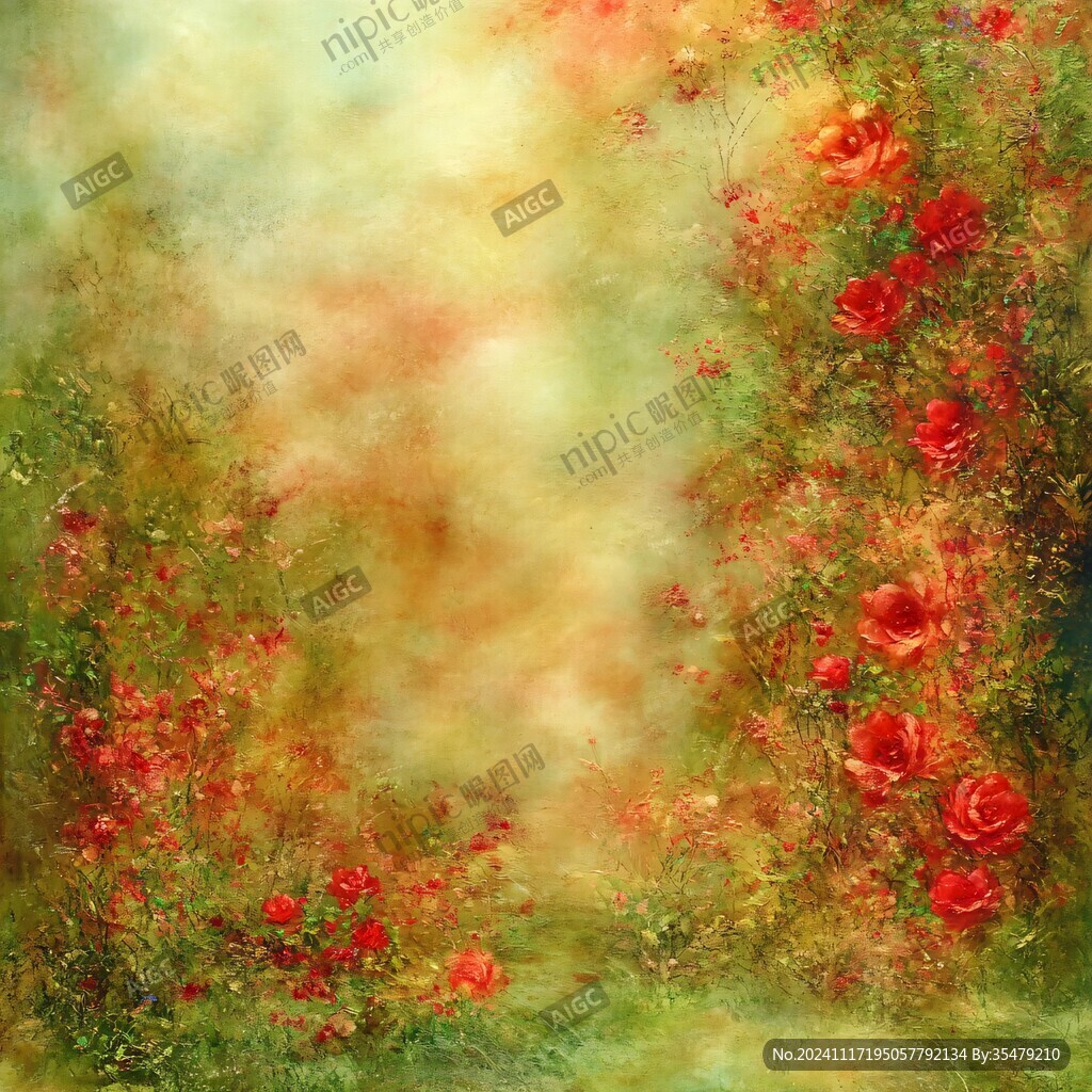 抽象玫瑰花油画