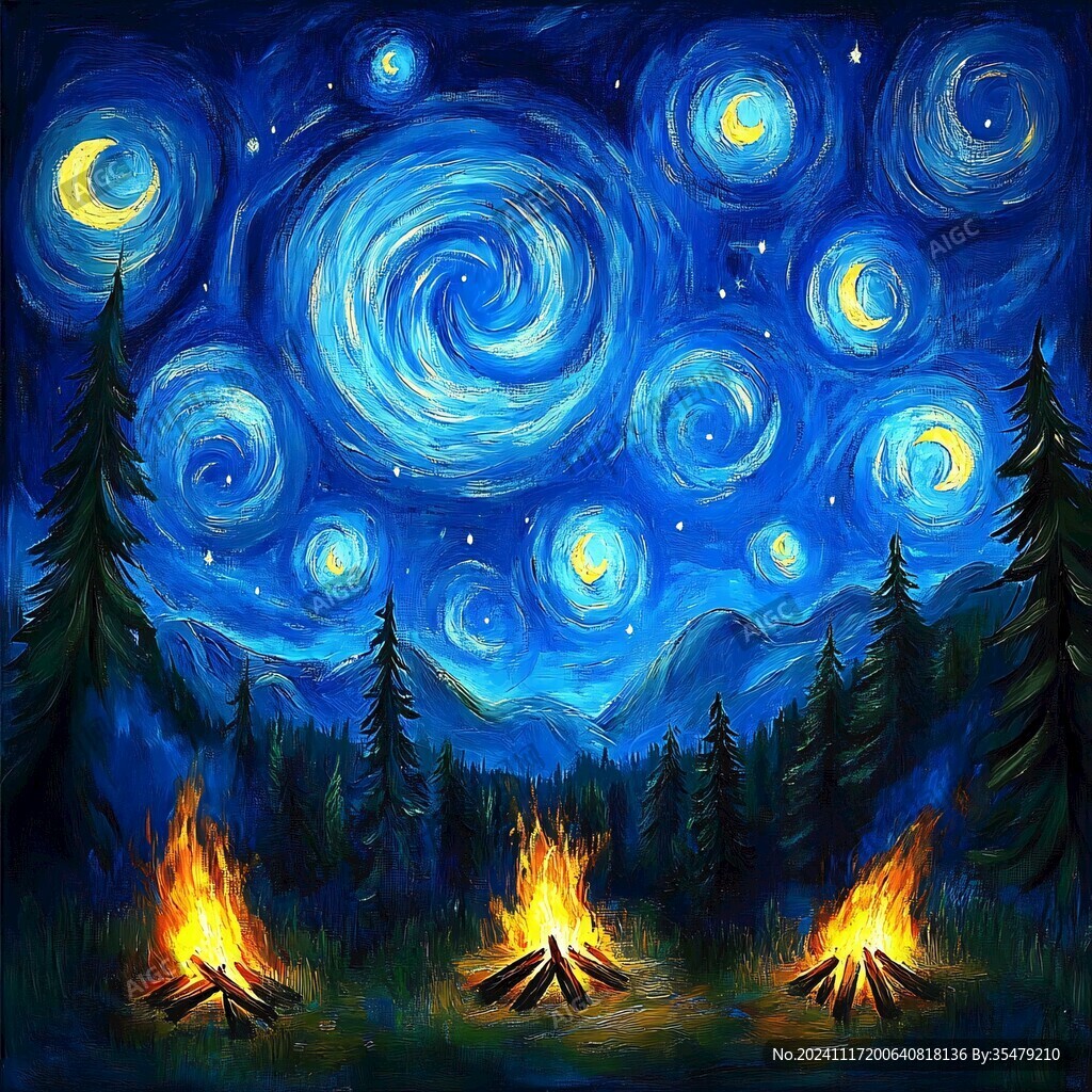 夜晚星空装饰画
