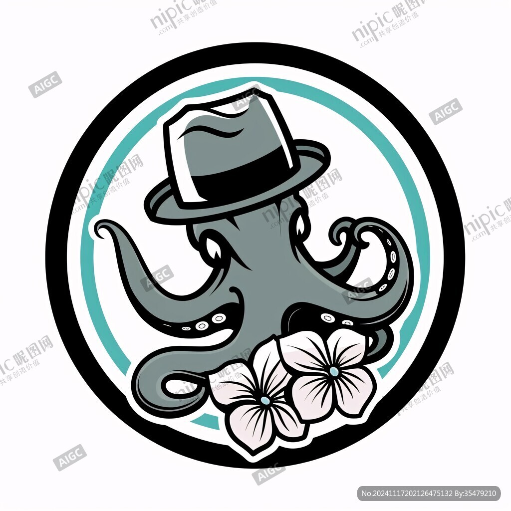 拟人章鱼logo