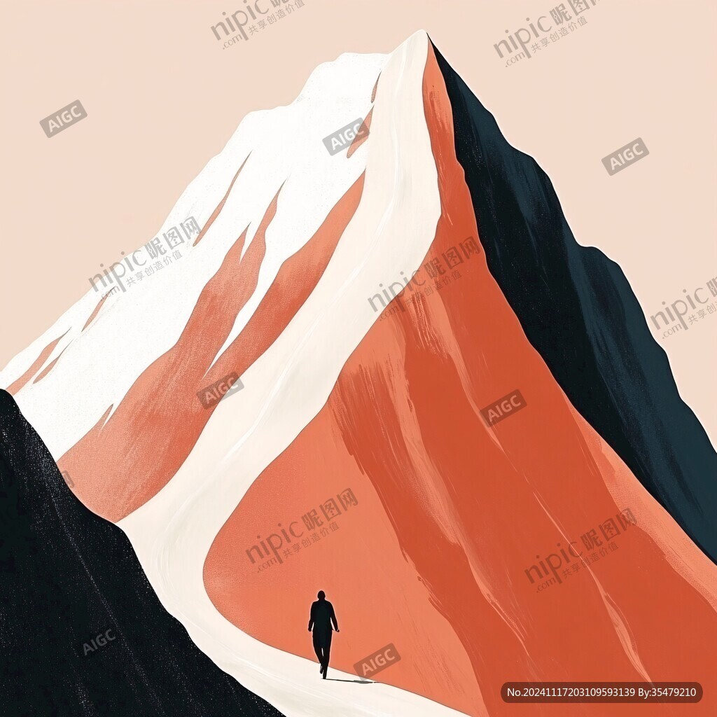 简约山插画