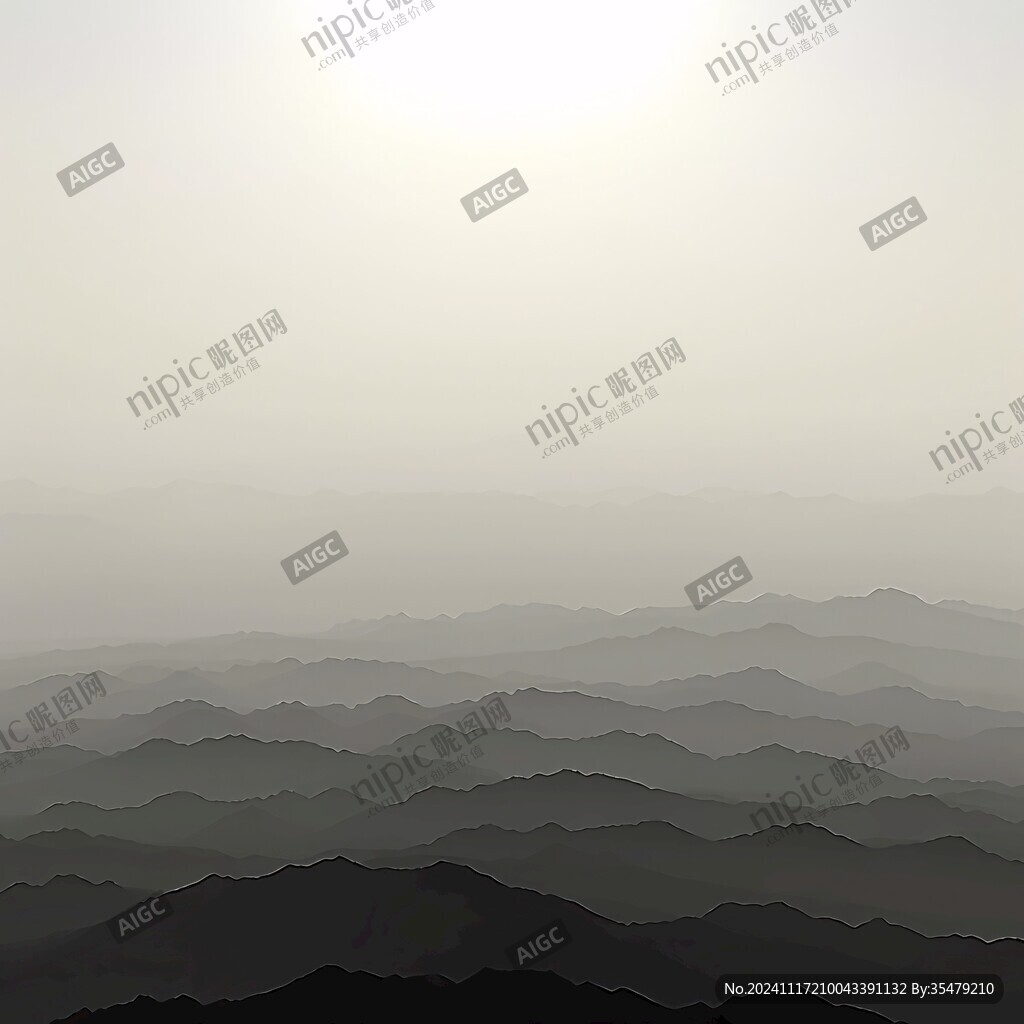 连绵山脉剪影