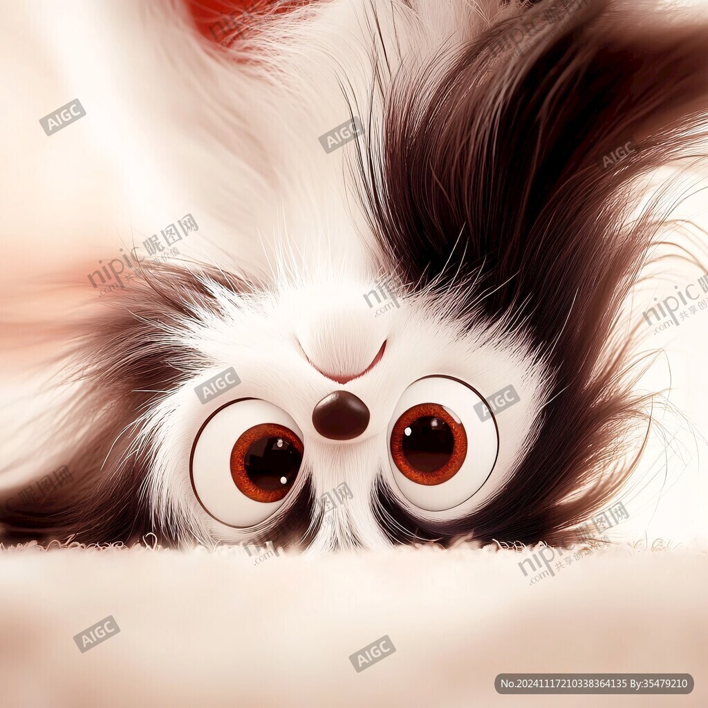 手绘大眼萌猫咪装饰画