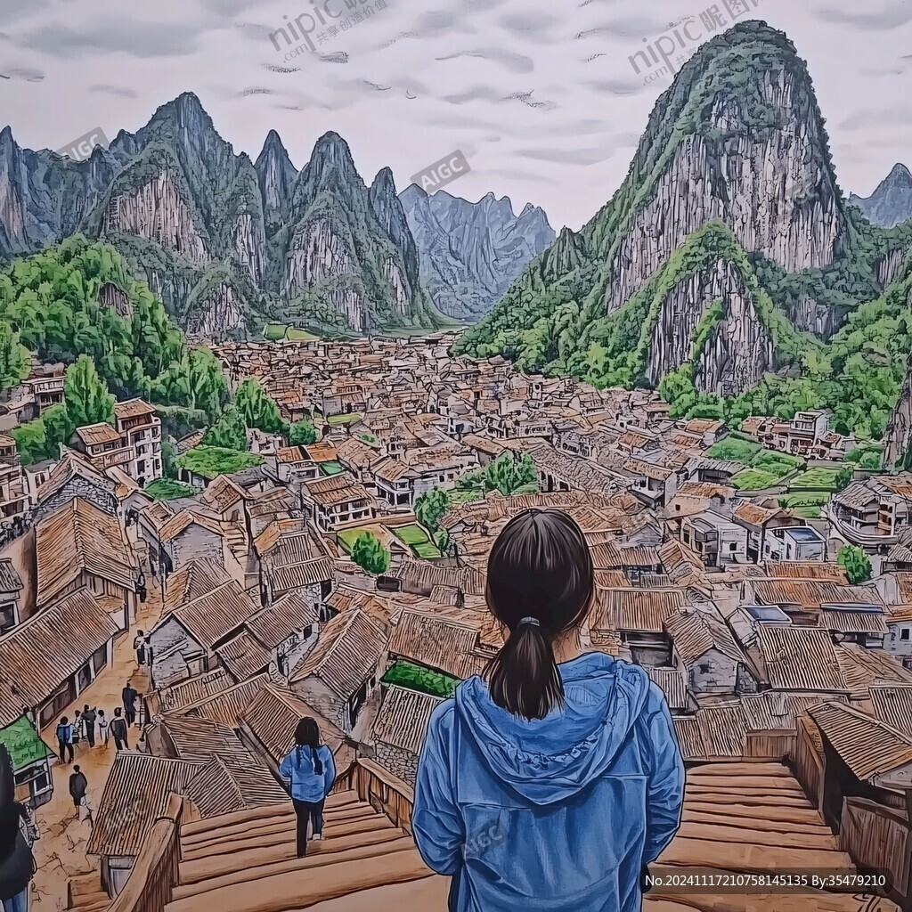 兴坪古镇油画