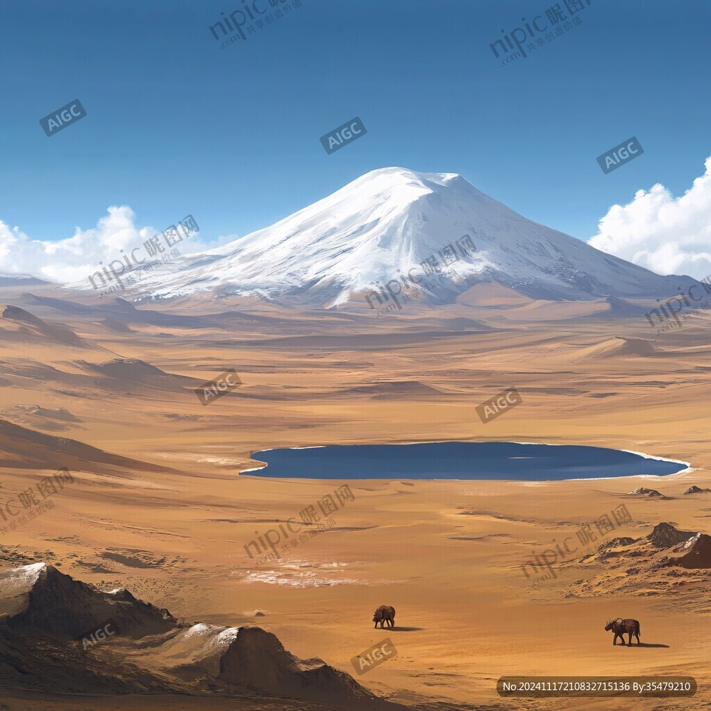 大漠荒野风景画