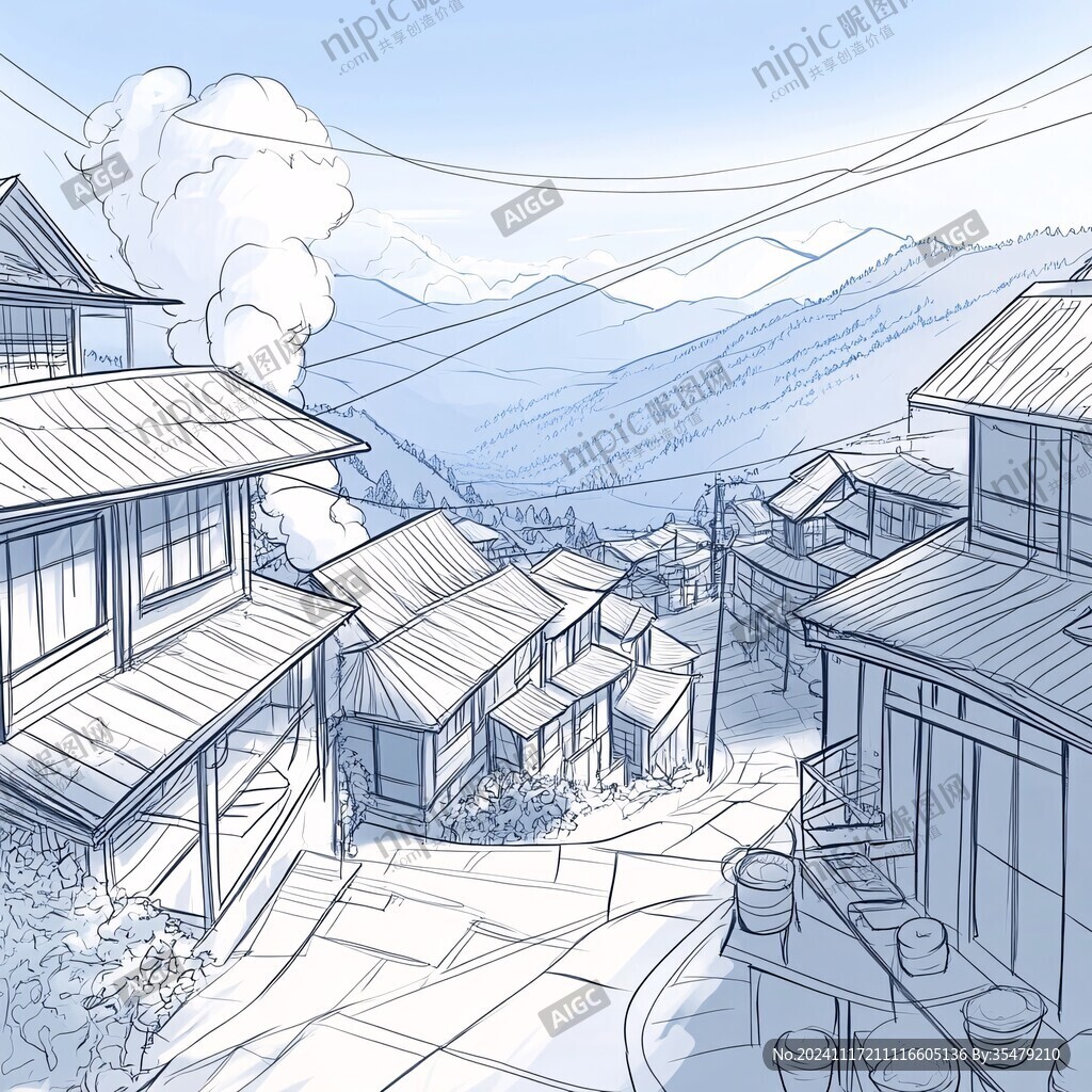 凉山建筑插画