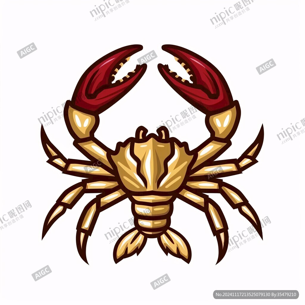 螃蟹插画logo