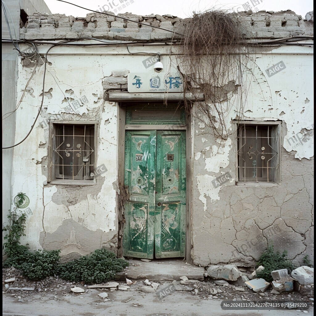 破旧门农村农家院