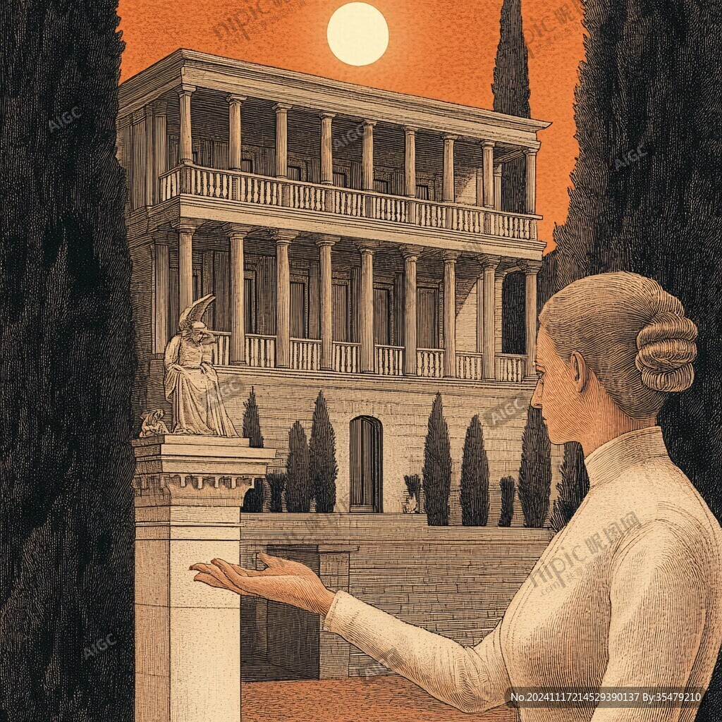 雅典建筑插画
