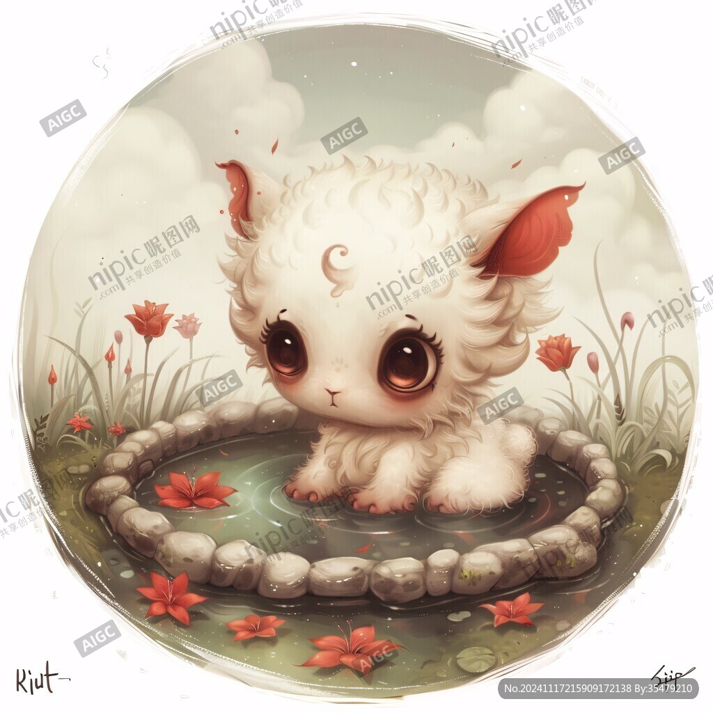 萌系小羊插画