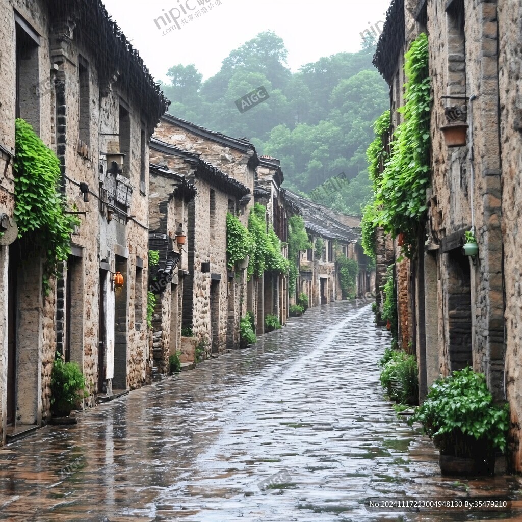 雨天古村镇