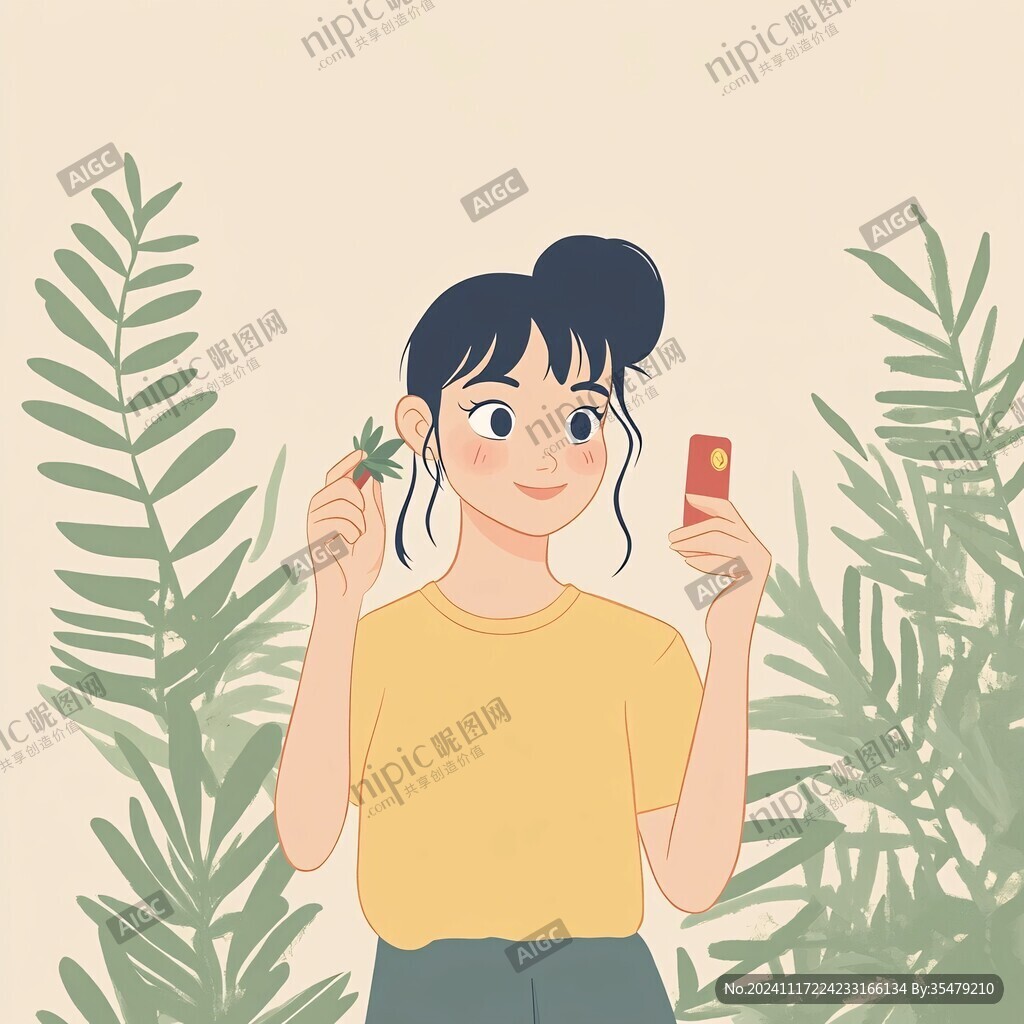 扁平风女生