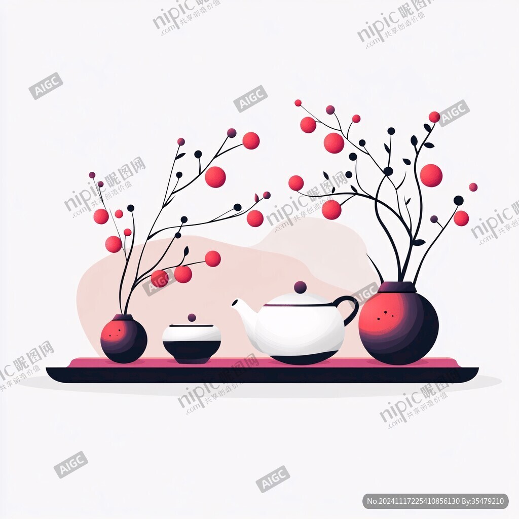 创意茶具茶插画茶图片