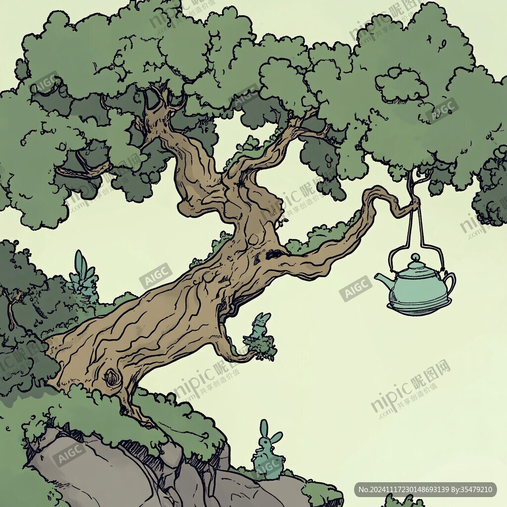 古茶树插画