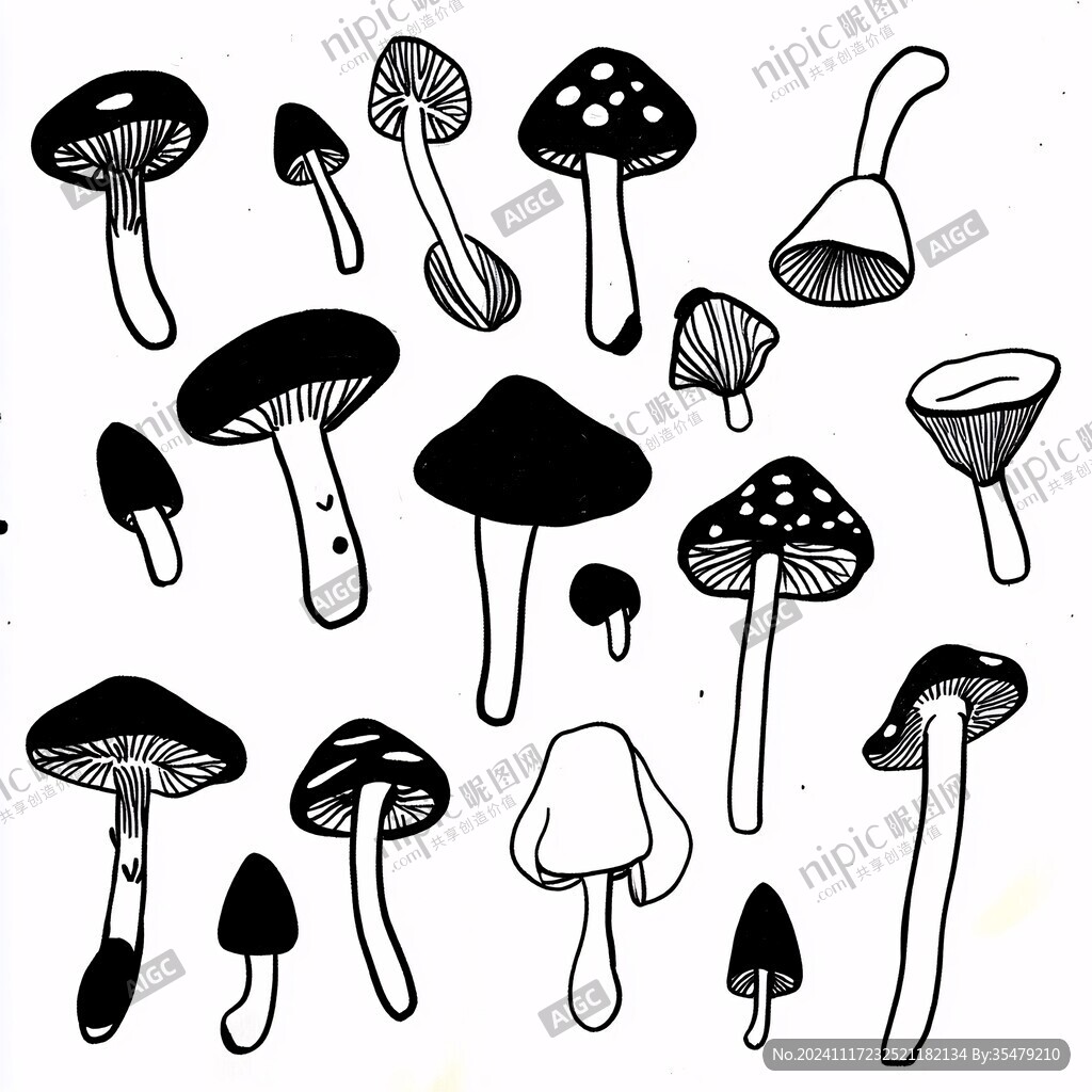 蘑菇线稿