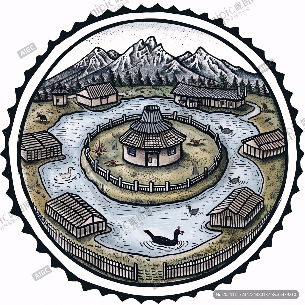 纳西族城市插画