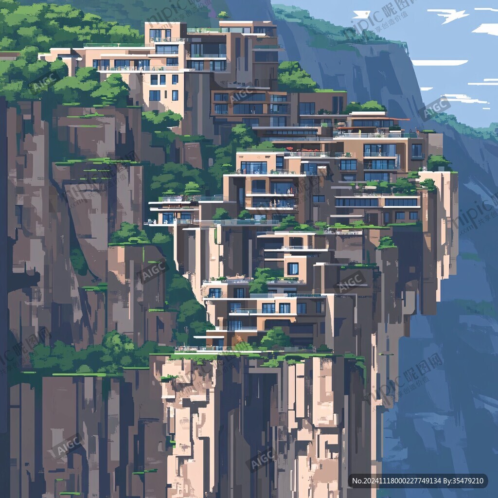 山崖上的楼房