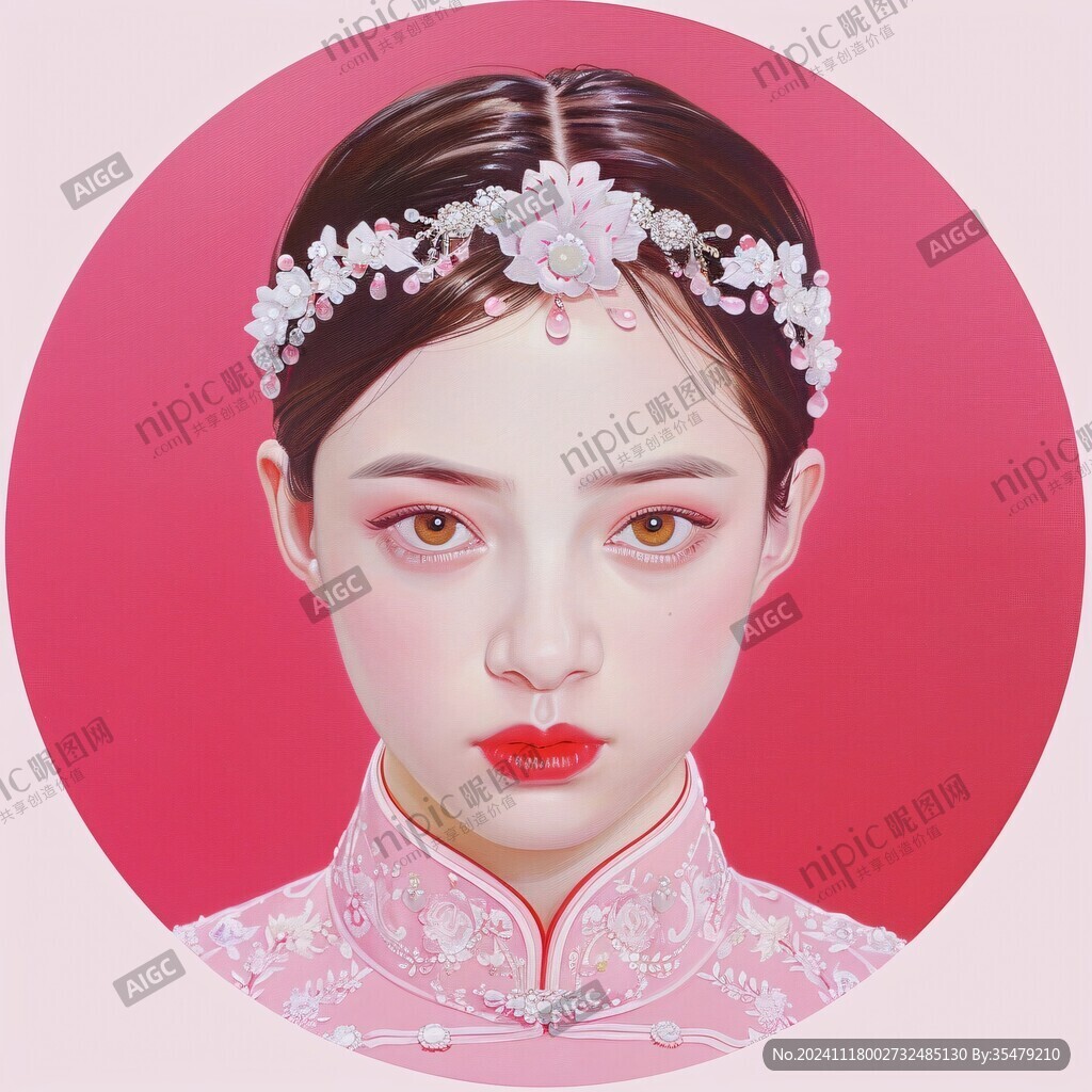中式新娘插画