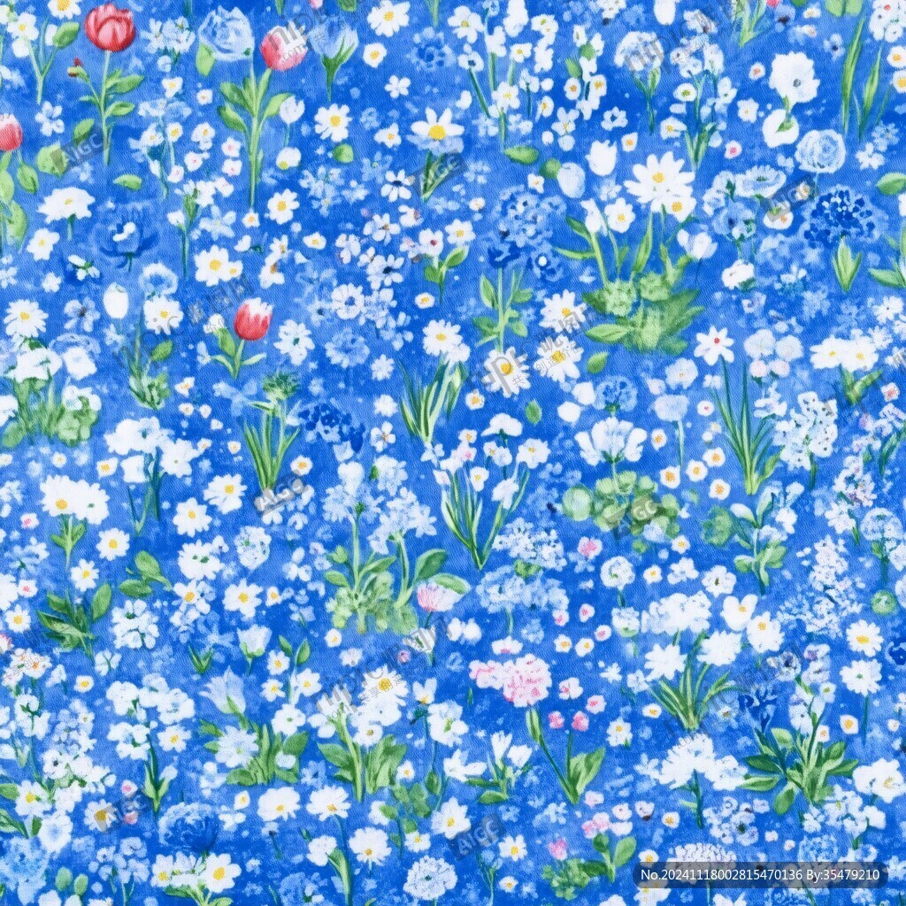 蓝底小碎花