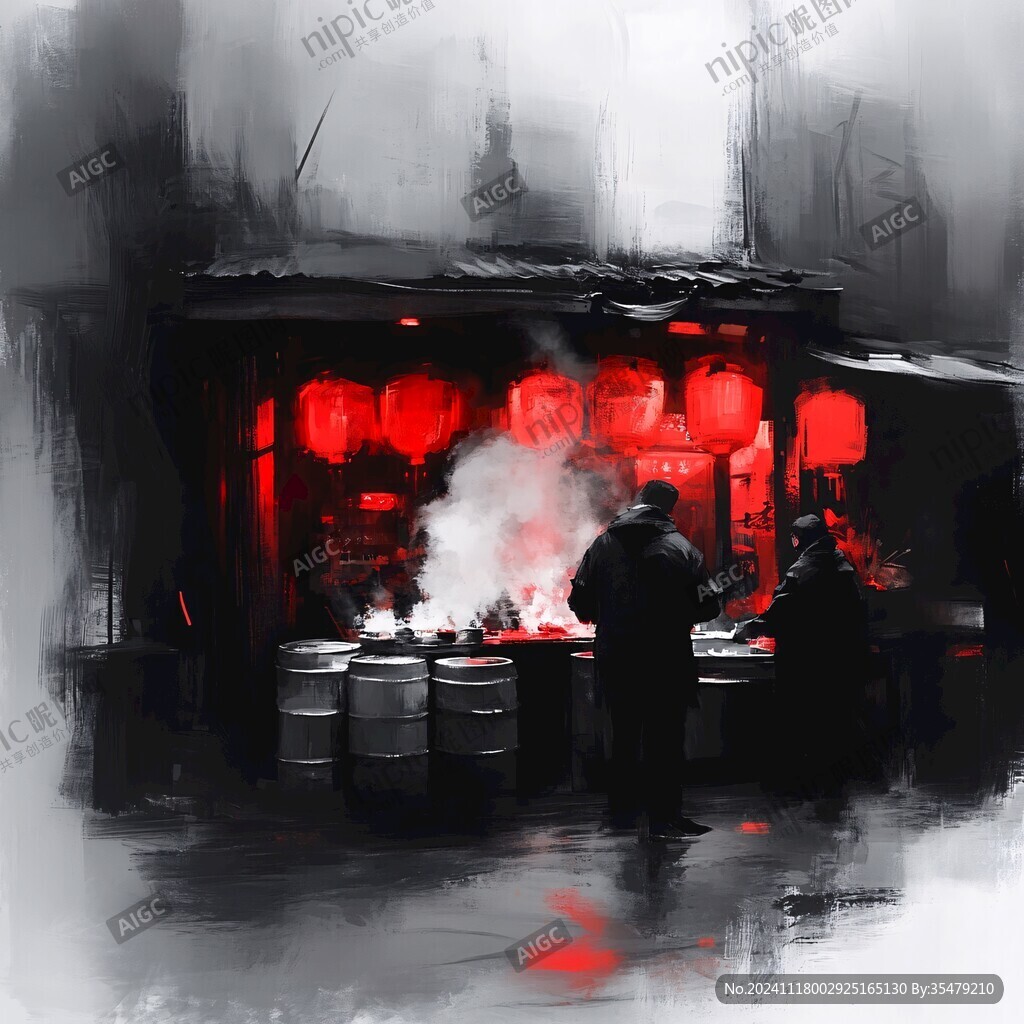 庙街插画